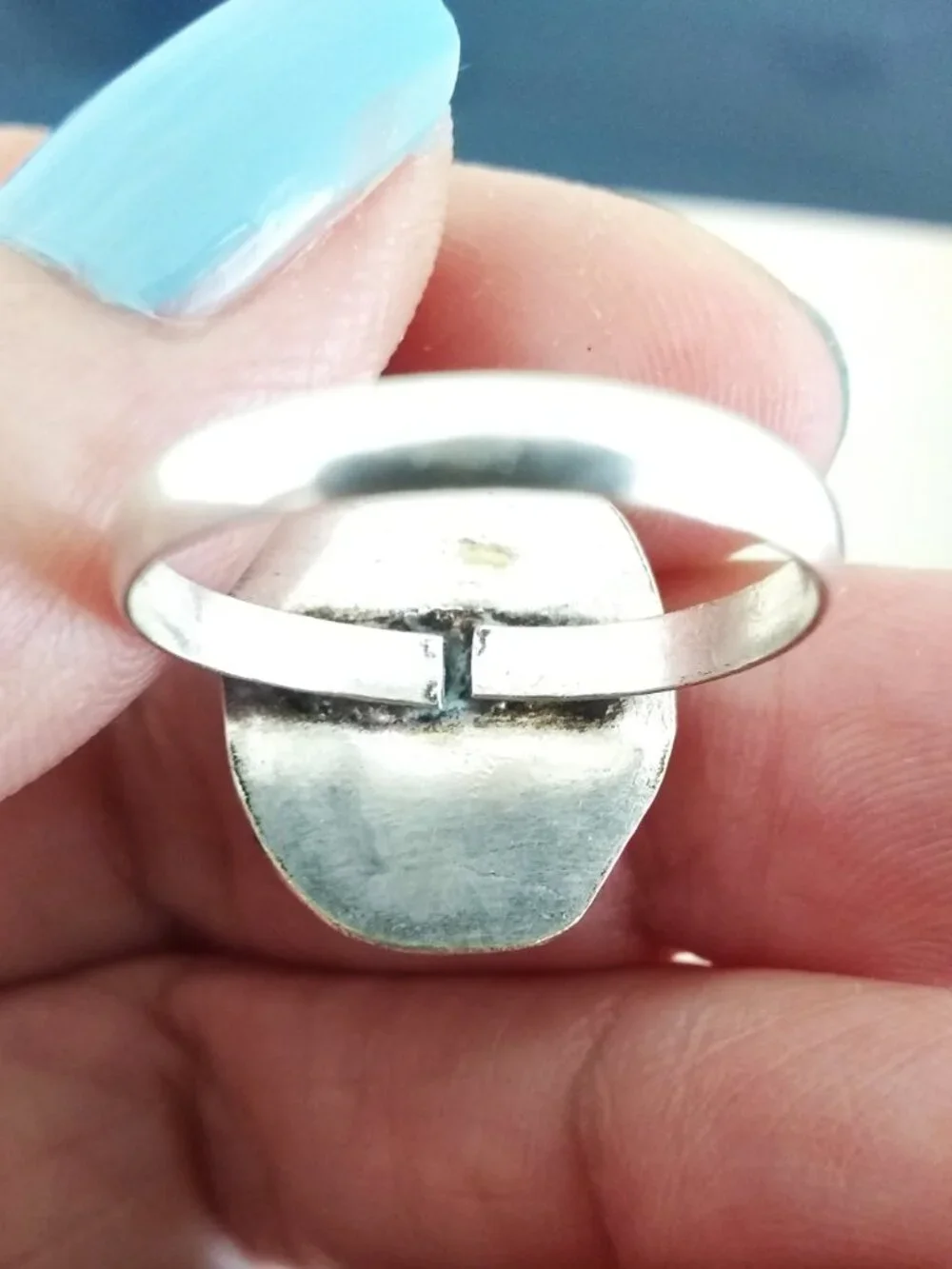 Sz 6.5 ~ Pale Green Amazonite Ring! SilverPlated - Boho Girlie Feminine Festival
